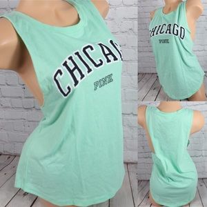 VS Pink Chicago Racerback Tank Top Mint Green